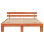 vidaXL Cadre de Lit avec Tête de Lit Marron 180x200 cm en Bois Massif de Pin