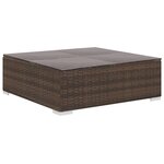vidaXL Salon de jardin 4 Pièces avec coussins Résine tressée Marron