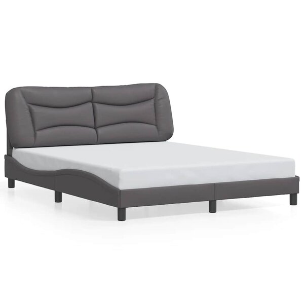 vidaXL Cadre de lit sans matelas gris 160x200 cm similicuir