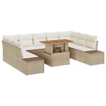 vidaXL Ensemble de salle à manger pour jardin 10 Pièces Beige et crème