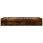 vidaXL Cadre de lit chêne fumé 140x190 cm
