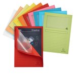Paquet De 100 Chemises À Fenêtre Super 160g/m2 - 22x31cm - Couleurs Assorties - Exacompta