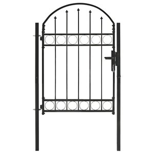 vidaXL Portail de jardin avec dessus arqué Acier 100 x 125 cm Noir