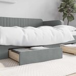 vidaXL Tiroirs de lit 2 Pièces gris clair bois d'ingénierie et tissu