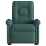 vidaXL Fauteuil inclinable de massage Vert foncé Tissu
