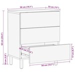 vidaXL Table de chevet noir 50x33x62 cm bois de manguier massif brut