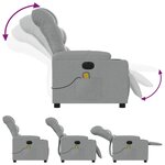 vidaXL Fauteuil de massage inclinable électrique gris clair tissu