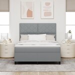 vidaXL Lit à ressorts avec matelas gris clair 160x200 cm Tissu