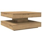 vidaXL Table basse rotative à 360 degrés chêne artisanal 70x70x34 5 cm