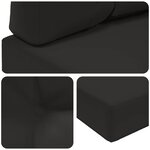 vidaXL Coussin de canapé d'extérieur 3 Pièces Noir Polyester