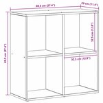 vidaXL Bibliothèque Chêne noir 69.5 x 29 x 69.5 cm Bois d'ingénierie