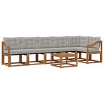 vidaXL Ensemble de canapés d'extérieur 7 pc Gris Naturel et Clair