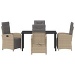 vidaXL Ensemble de salle à manger pour jardin 5 Pièces Beige polyrotin