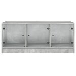 vidaXL Table basse avec portes en verre gris béton 102x50x42 cm