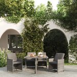 vidaXL Ensemble à manger de jardin coussins 5Pièces Résine tressée Gris