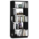 vidaXL Bibliothèque/Séparateur de pièce Noir 80x25x163 5 cm Pin massif