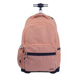 Sac à dos scolaire Milan Serie 1918 25L avec trolley intégré et poignée métallique rétractable - 3 poches avant + 2 poches latérales - Taille 46 5x30x17cm - Couleur Rose