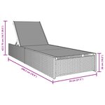 vidaXL Chaise Longue Noire 60x200x27 cm en Rattan Synthétique