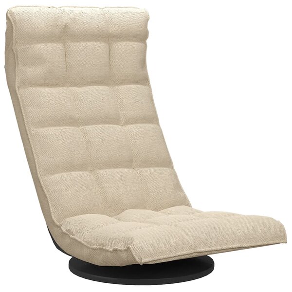 vidaXL Chaise pivotante de sol Crème Tissu