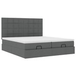 VidaXL Cadre de lit ottoman avec matelas gris foncé 200x200cm tissu