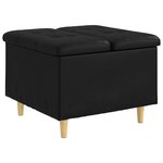 vidaXL Pouf de rangement avec coussin Noir 60 x 60 x 45 cm Simili cuir