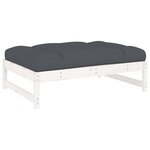 vidaXL Salon de jardin 6 Pièces avec coussins blanc bois massif