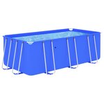 Vidaxl piscine avec cadre en acier 400x207x122 cm bleu