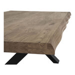 Table basse en chêne fumé avec bord ondulé 70 x 120 x 50 cm