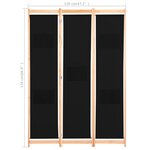 vidaXL Cloison de séparation 3 panneaux Noir 120x170x4 cm Tissu