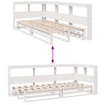 vidaXL Lit bibliothèque sans matelas blanc 100x200 cm bois pin massif