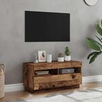 vidaXL Meuble TV avec lumières LED vieux bois bois d'ingénierie