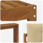 vidaXL Ensemble de canapés d'extérieur 5 Pièces Naturel et Beige