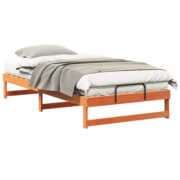 vidaXL Cadre de lit Marron 100 x 210 cm Pin massif