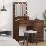 Coiffeuse vidaXL avec éclairage LED en chêne brun 50x41x135 cm