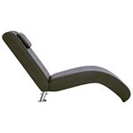 vidaXL Chaise longue avec coussin Marron Similicuir