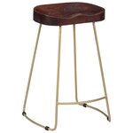 vidaXL Tabourets de bar Gavin lot de 2 bois de manguier massif