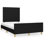 vidaXL Cadre de lit avec tête de lit Noir 120x200 cm Tissu