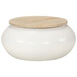 vidaXL Table basse blanc 51x51x27 cm bois de manguier massif