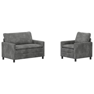 vidaXL Ensemble de Canapés 2 Pièces Gris clair Polyester