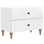 vidaXL Cabinet de chevet avec tiroir Blanc brillant 62 x 34 5 x 48 cm