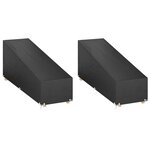 vidaXL Housses pour chaise longue 2 Pièces 12 œillets 200x65x35/60 cm PE