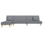 vidaXL Canapé-lit en forme de L gris clair 255x140x70 cm tissu