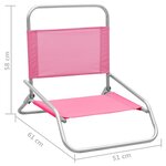 vidaXL Chaises de plage pliables lot de 2 Rose Tissu
