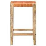 vidaXL Tabourets de bar lot de 2 marron cuir véritable 75 cm
