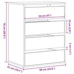vidaXL Commode d'angle chêne sonoma 60x41x76 cm bois d'ingénierie