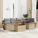 vidaXL Ensemble de canapé de jardin 6 Pièces beige et gris clair