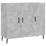 vidaXL Buffet gris béton 90x34x80 cm bois d'ingénierie