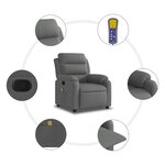 vidaXL Fauteuil de massage inclinable gris foncé tissu