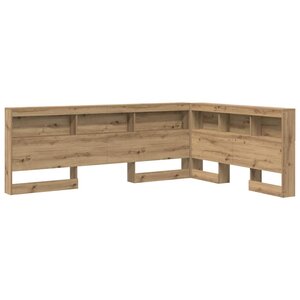 vidaXL Tête de lit de rangement avec étagère Chêne artisanal 160 cm