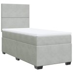 vidaXL Sommier à lattes de lit et matelas Gris clair 90x190 cm Velours